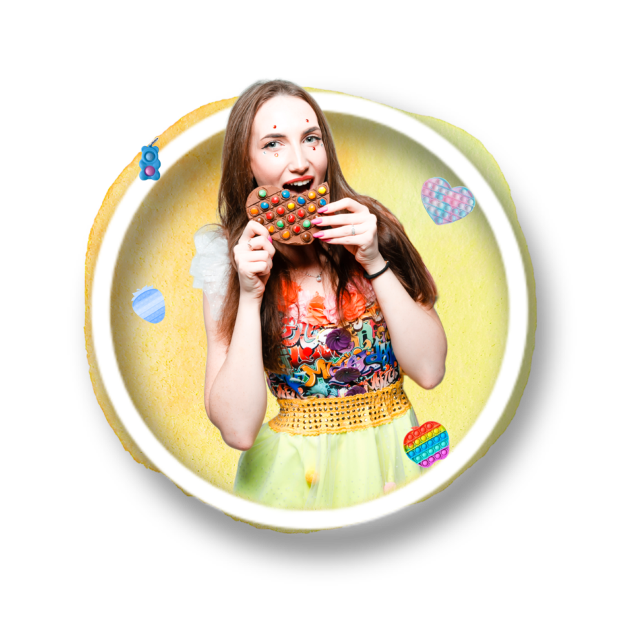Участница мастер-класса по созданию шоколадок Pop It