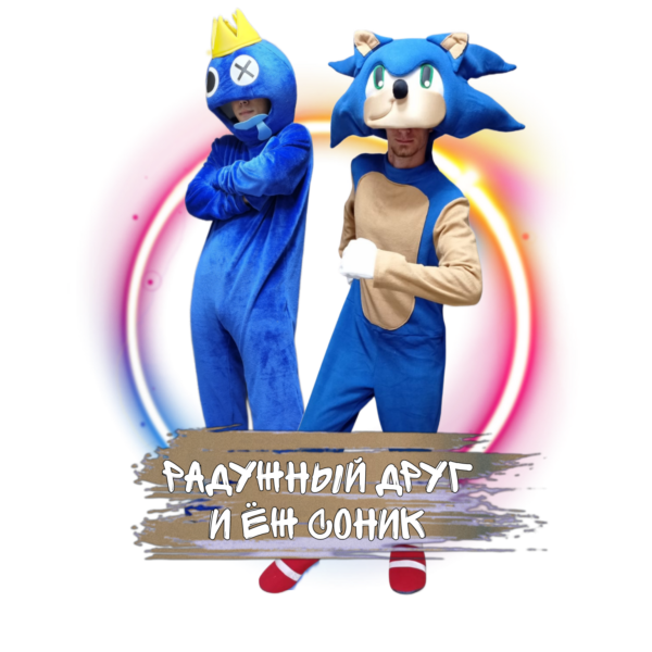 Аниматоры Соник и Синий Радужный друг